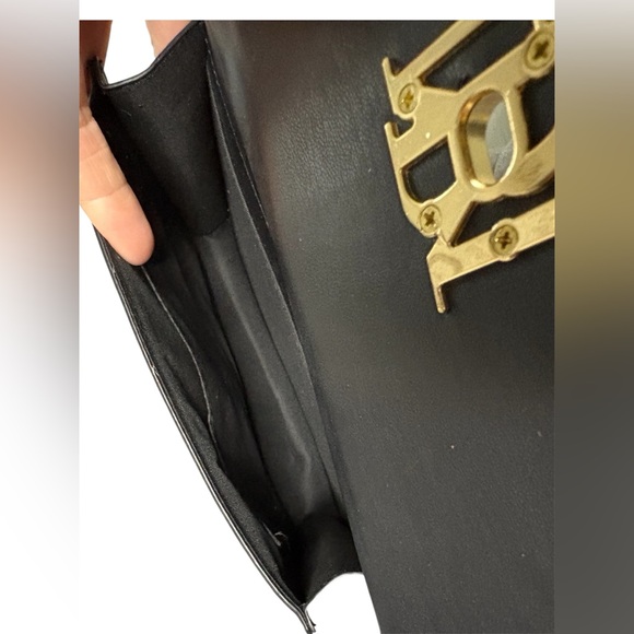 Badgley Mischka Black and Wine Double Crossbody Bag with Pearls - Picture 7 of 13